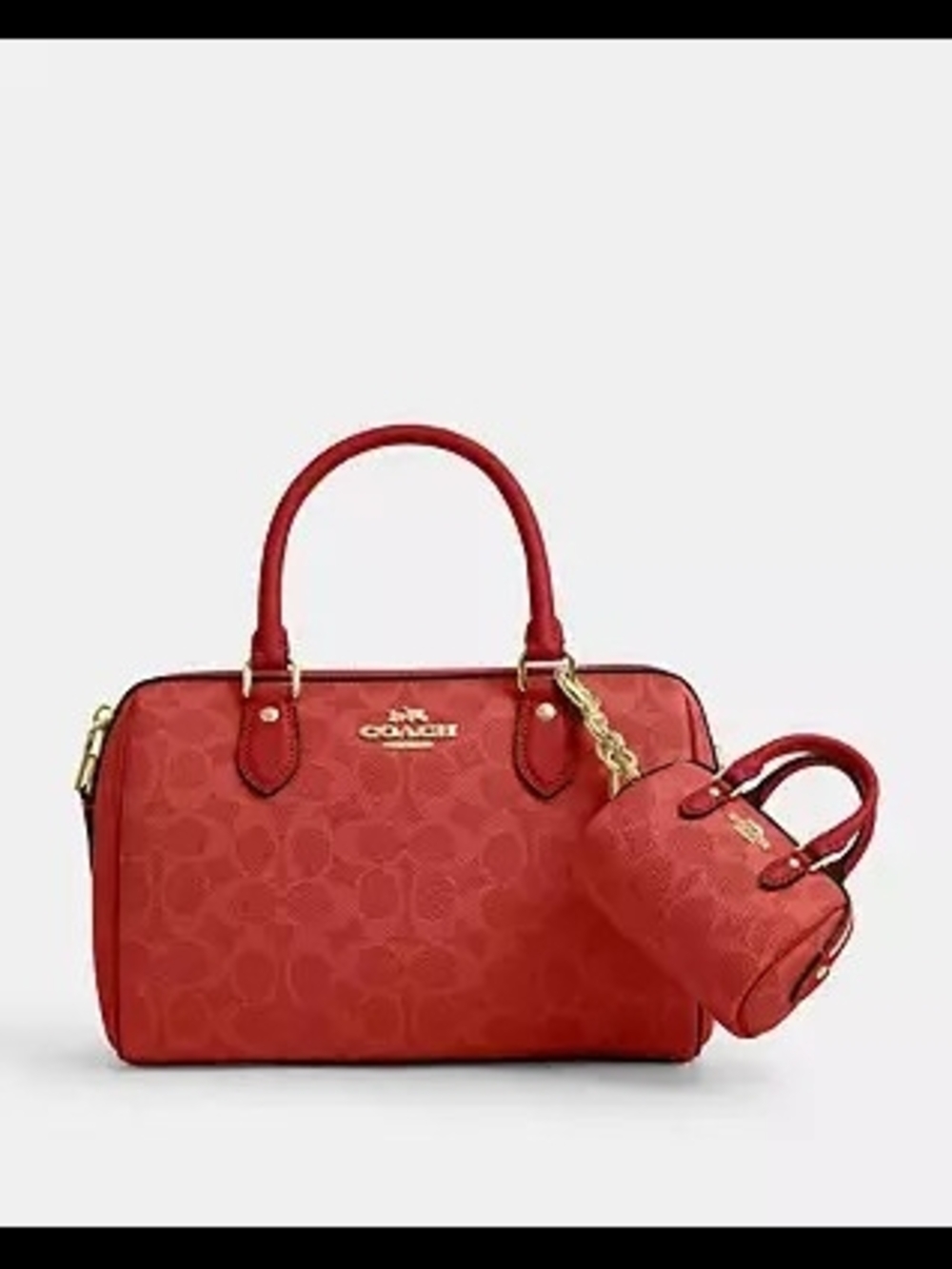 Coach Mini Rowan Bag Charm In Signature Canvas - Picture 2 of 2